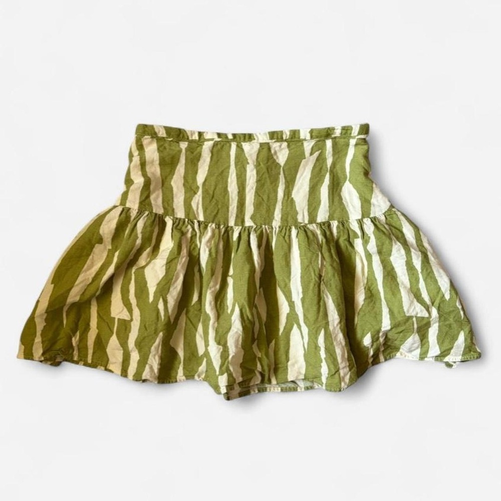 H&M Green and White Mini Skirt